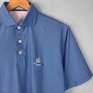 Holderness & Bourne Rolling Road Golf Club Mens M Blue Tailored Fit Polo Shirt